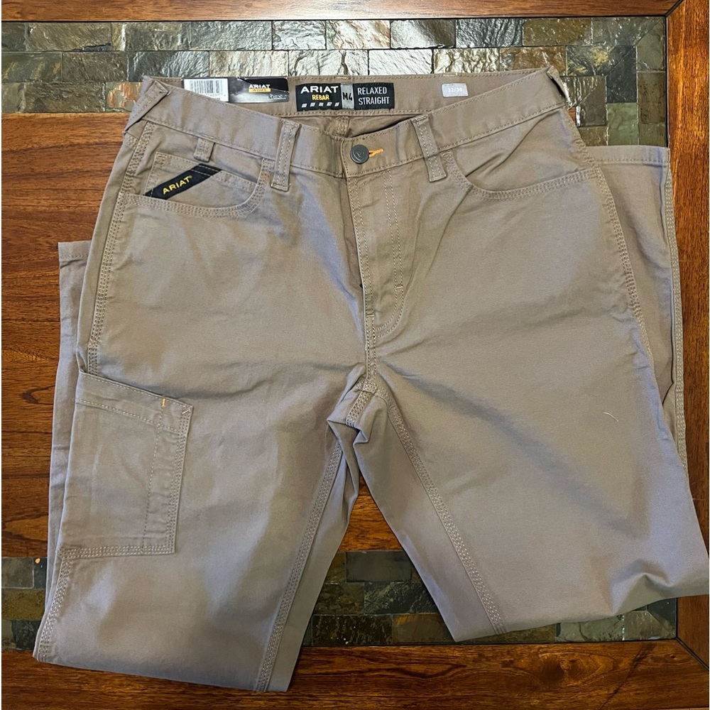 Rebar M4 Low Rise DuraStretch Made Tough Stackable Straight Leg Pant 32*30 khaki